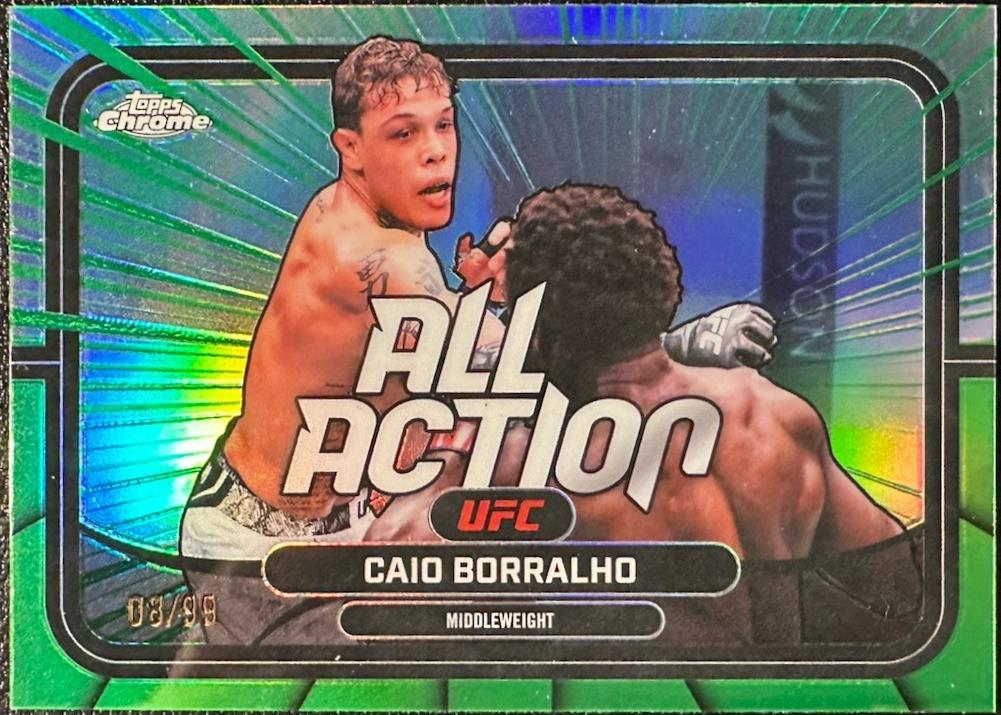 Caio Borralho 2026 Topps Chrome UFC All-Action #AA-46 Green Refractor