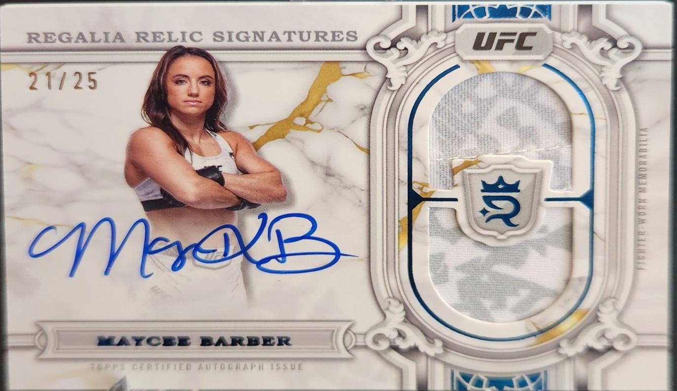 Maycee Barber 2024 Topps Royalty UFC Regalia Relic Signatures #RRS-MBR Blue