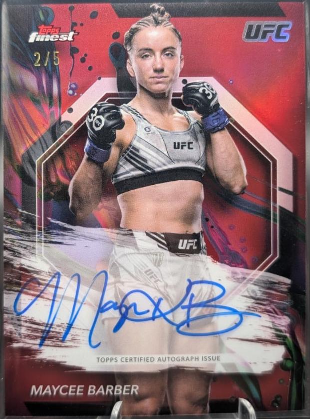 Maycee Barber 2024 Topps Finest UFC Finest Autographs #FA-MEB Red Refractor