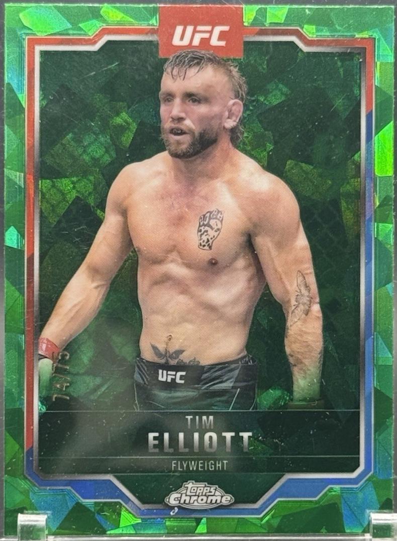 Tim Elliott 2025 Topps Chrome Sapphire UFC Base Sapphire #57 Green Sapphire