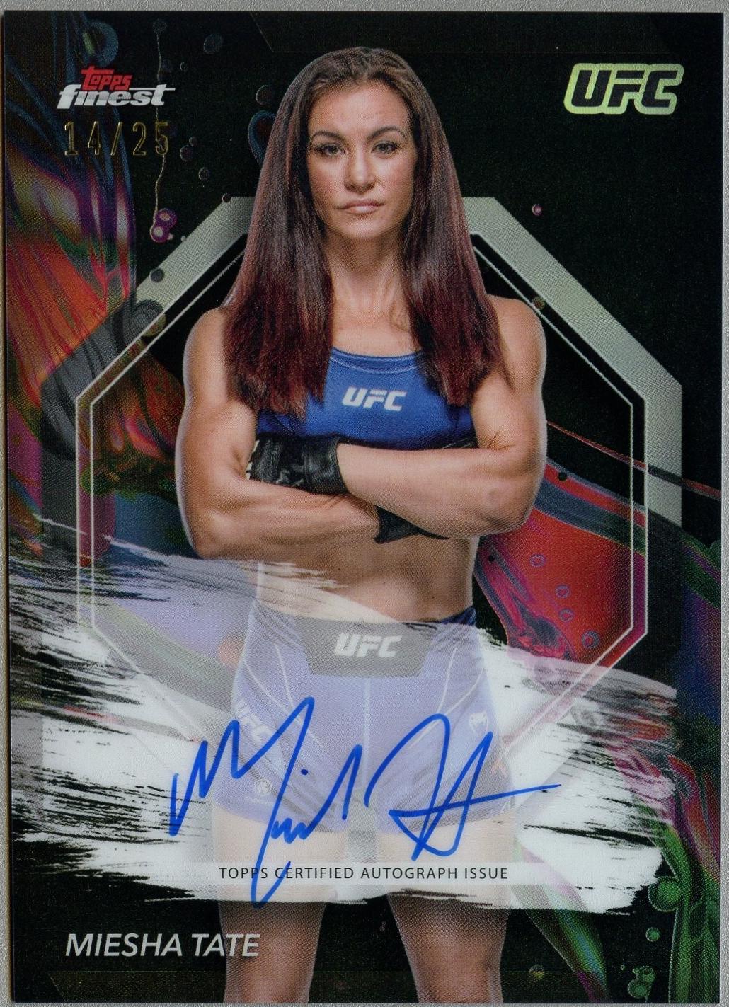 Miesha Tate 2024 Topps Finest UFC Finest Autographs #FA-MTE Black Refractor