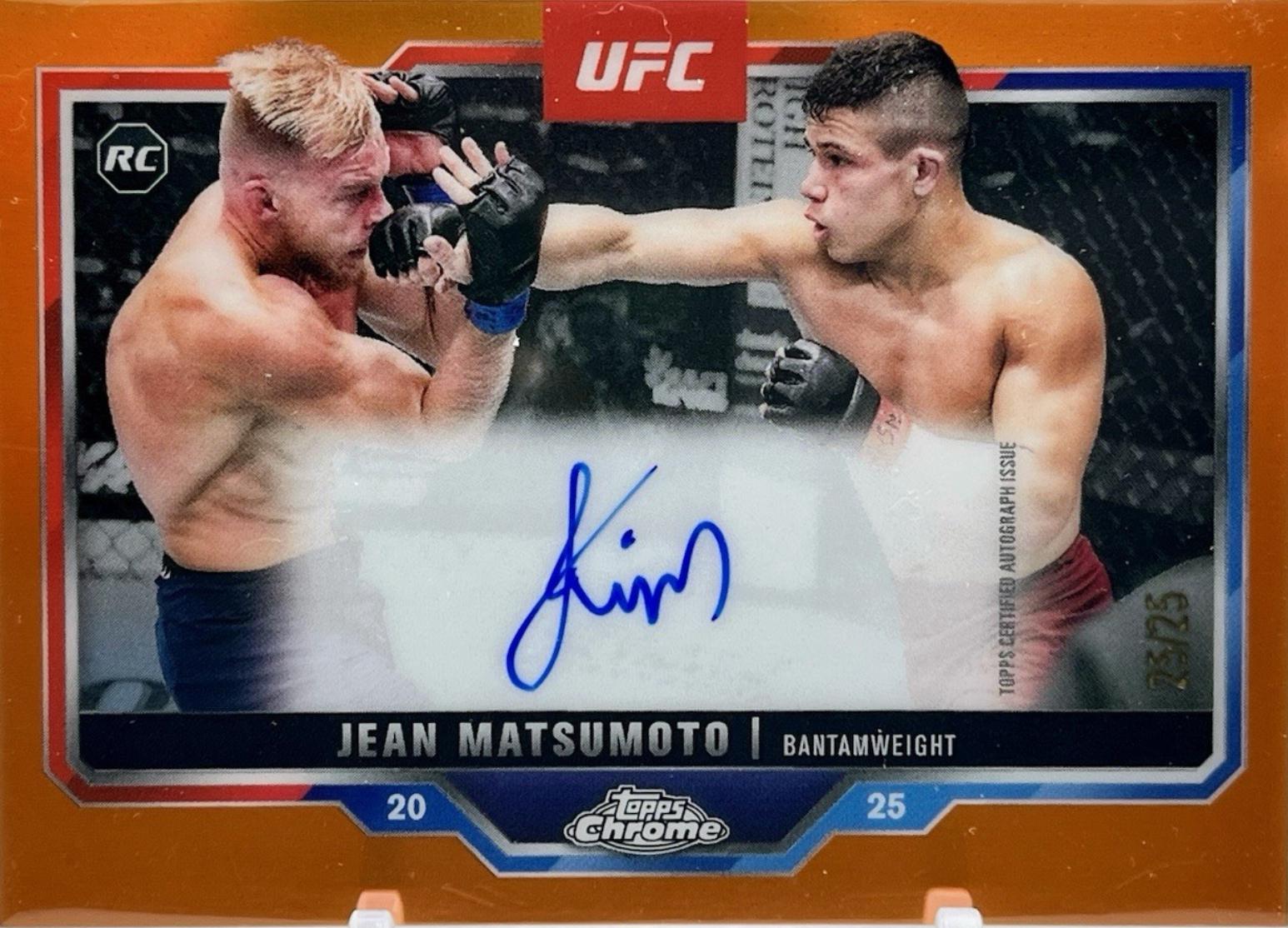 Jean Matsumoto 2025 Topps Chrome UFC Chrome Rookie Autographs #CRA-JO Orange Refractor