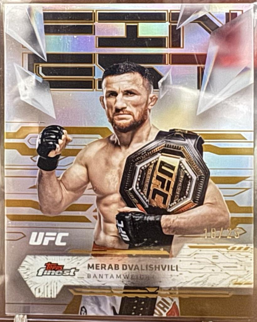 Merab Dvalishvili 2025 Topps Finest UFC Base Uncommon #148 Gold Refractor