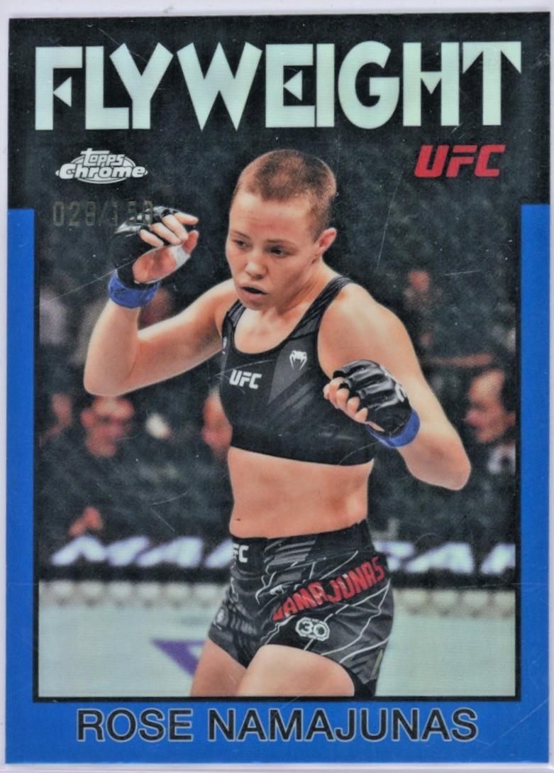 Rose Namajunas 2026 Topps Chrome UFC 1986 Topps #86-12 Blue Refractor