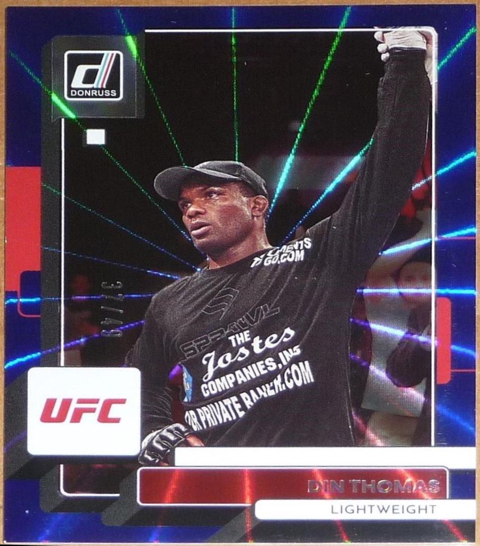 Din Thomas 2023 Panini Donruss UFC Base #143 Blue Laser