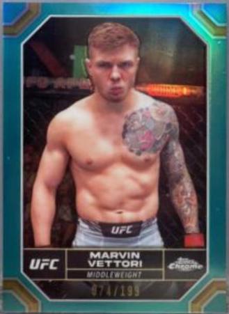 Marvin Vettori 2024 Topps Chrome UFC Base #125 Aqua Refractor