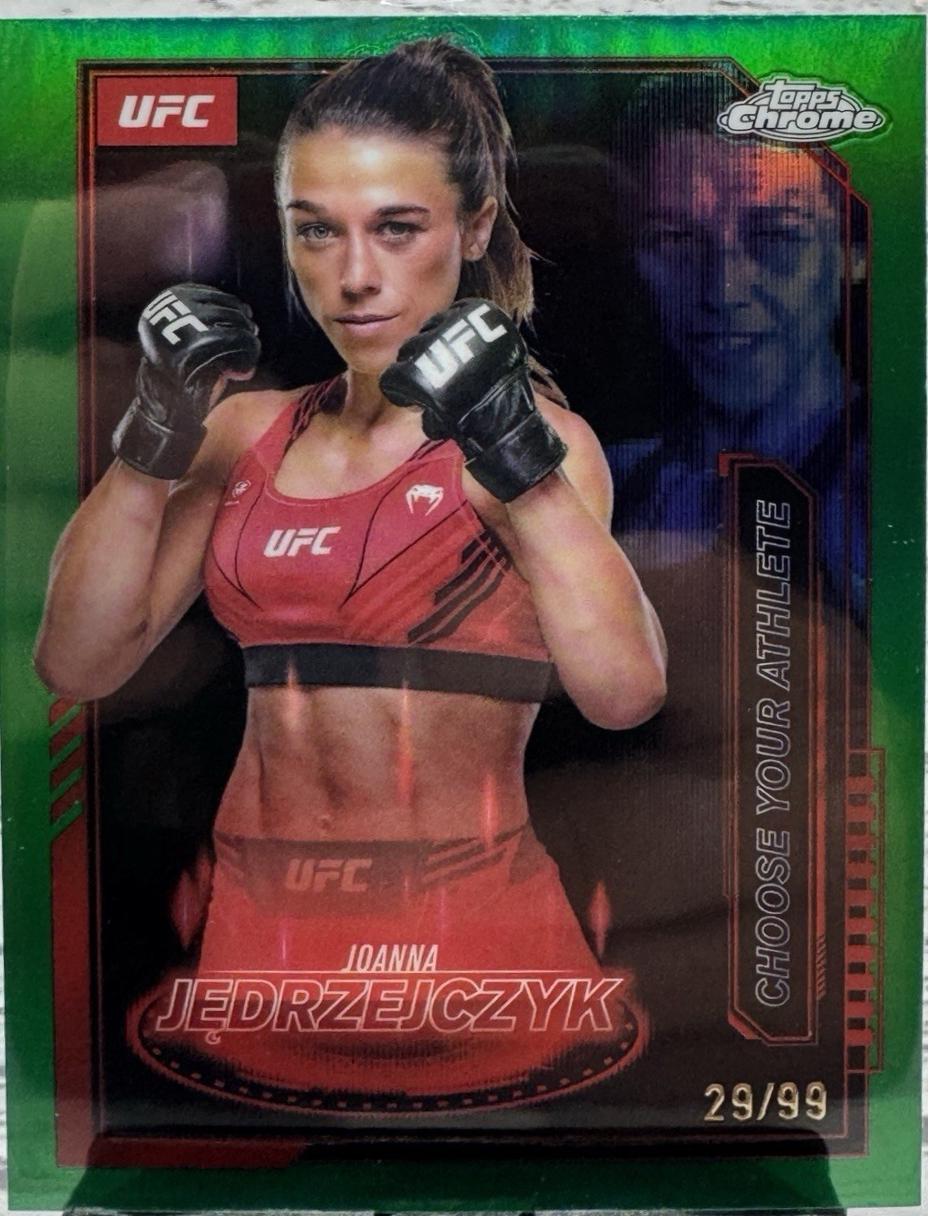 Joanna Jędrzejczyk 2025 Topps Chrome UFC Mission Control #MCL-19 Green Refractor