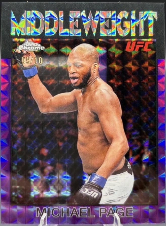 Michael Page 2026 Topps Chrome UFC 1986 Topps #86-10 Purple Geometric Refractor