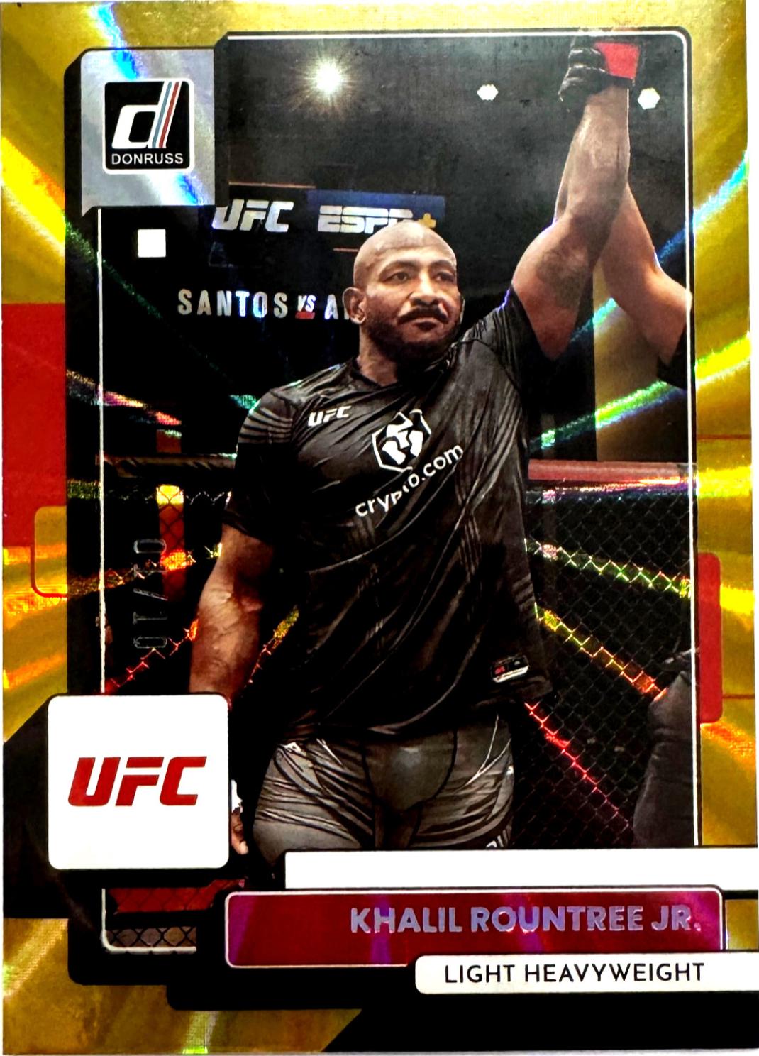 Khalil Rountree Jr. 2023 Panini Donruss UFC Base #183 Gold Laser