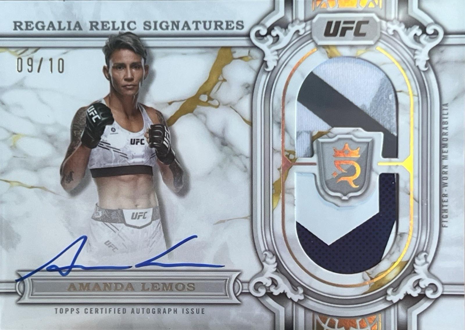 Amanda Lemos 2024 Topps Royalty UFC Regalia Relic Signatures #RRS-ALS Gold