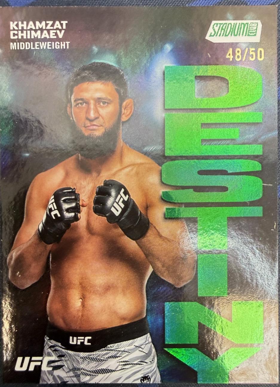 Khamzat Chimaev 2025 Topps Stadium Club UFC Dynasty and Destiny #DD-16 Green