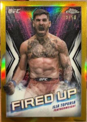 Ilia Topuria 2024 Topps Chrome UFC Fired Up #FDP-22 Gold Refractor