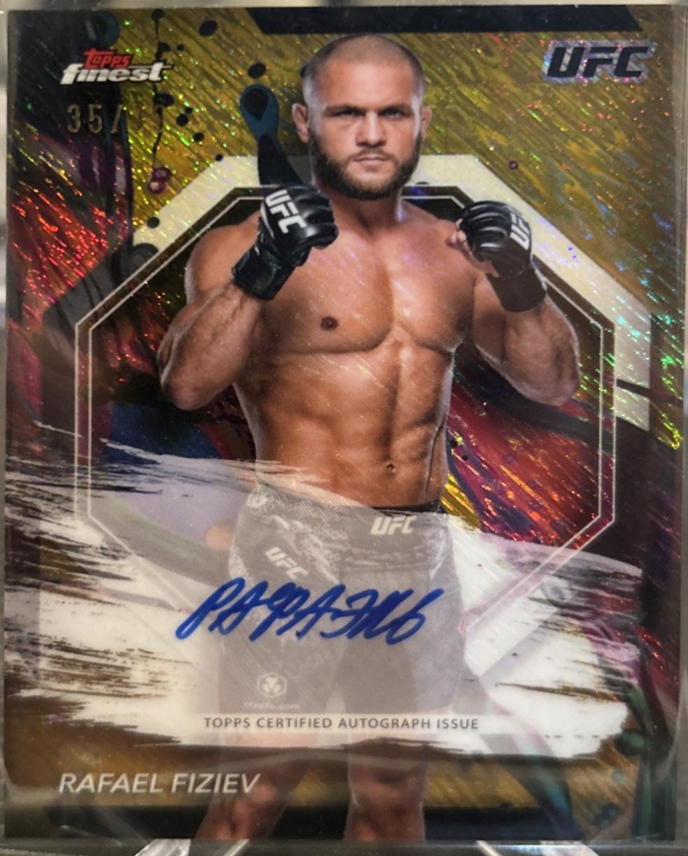 Rafael Fiziev 2024 Topps Finest UFC Finest Autographs #FA-RFV Gold Shimmer Refractor