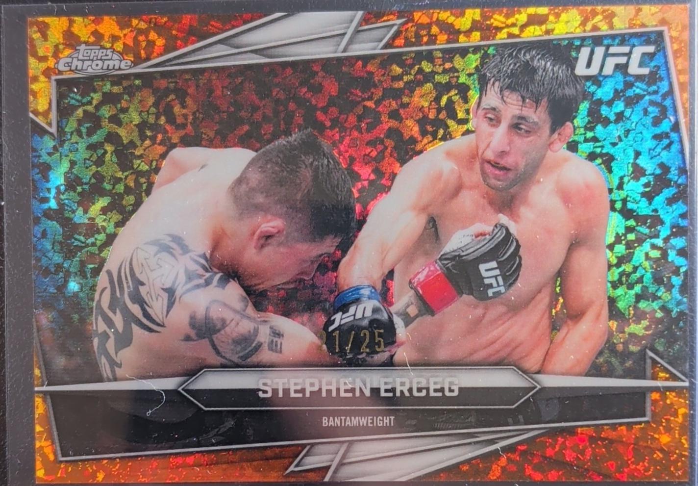 Stephen Erceg 2026 Topps Chrome UFC Base #186 Orange Mini Diamonds Refractor