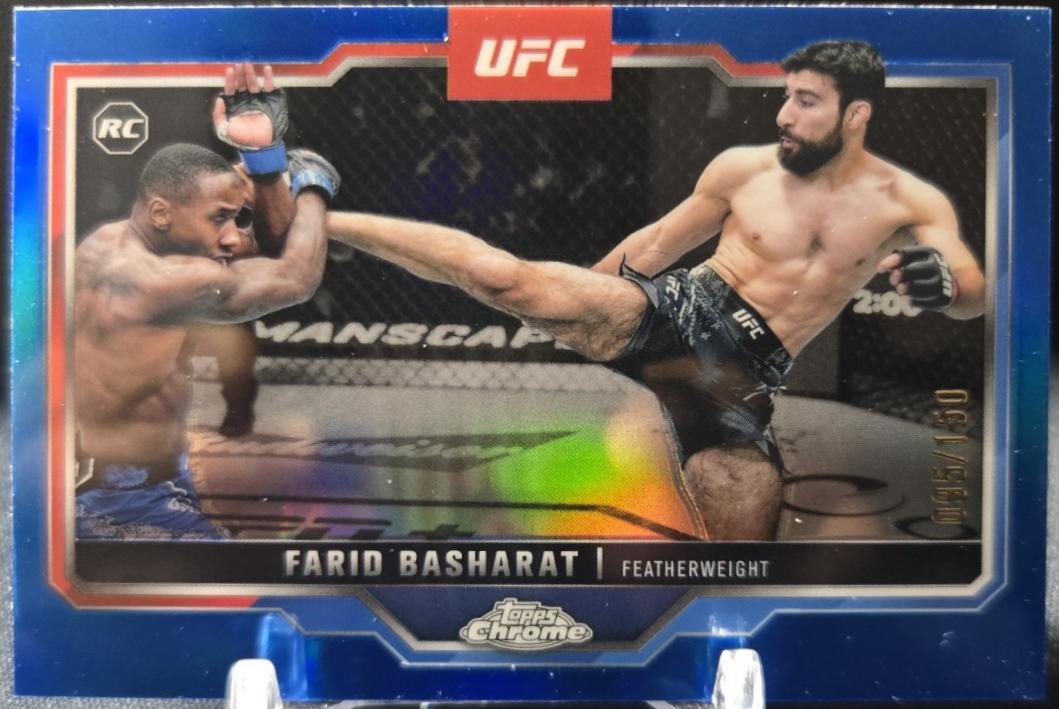 Farid Basharat 2025 Topps Chrome UFC Base #132 Blue Refractor