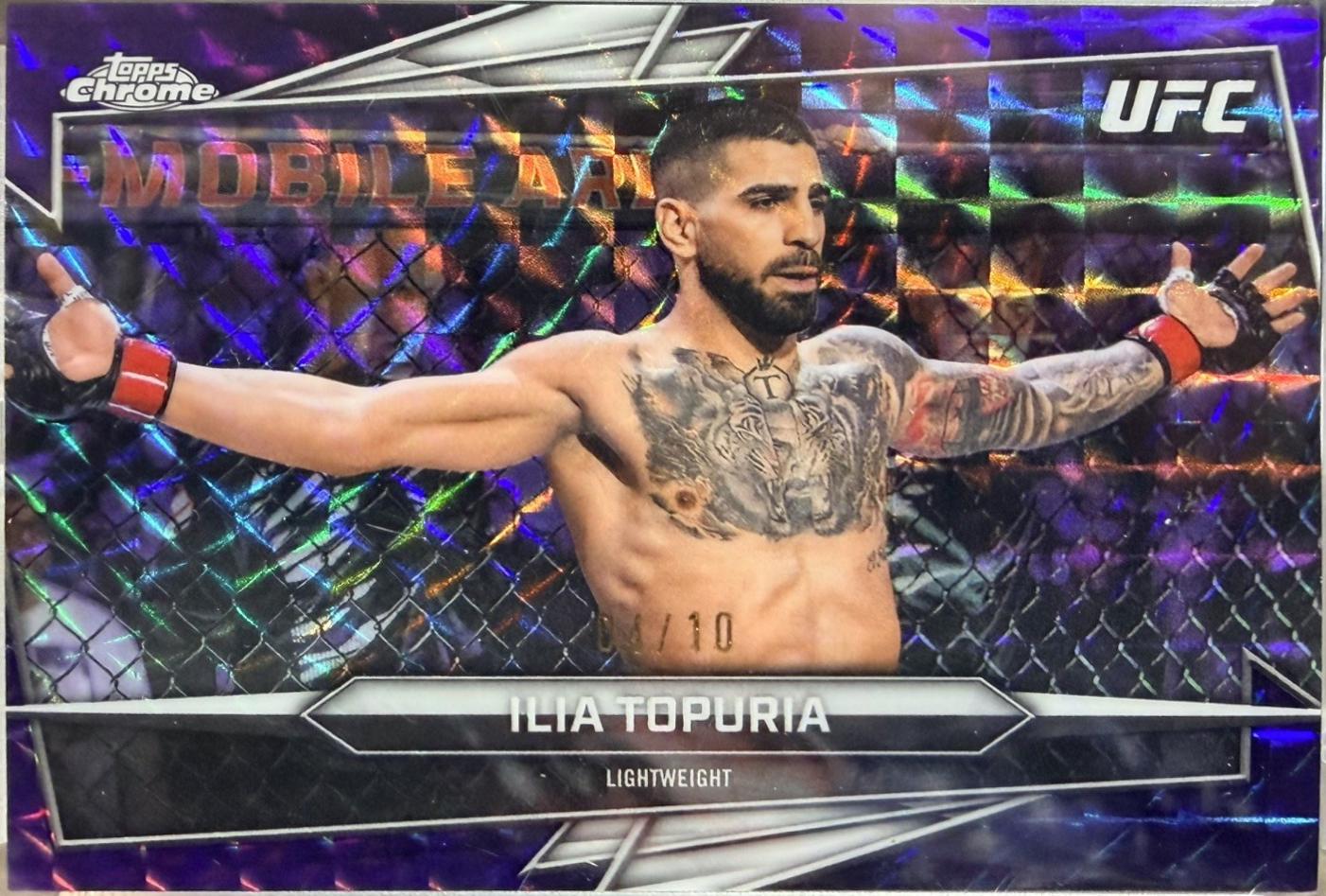Ilia Topuria 2026 Topps Chrome UFC Base #1 Purple Geometric Refractor