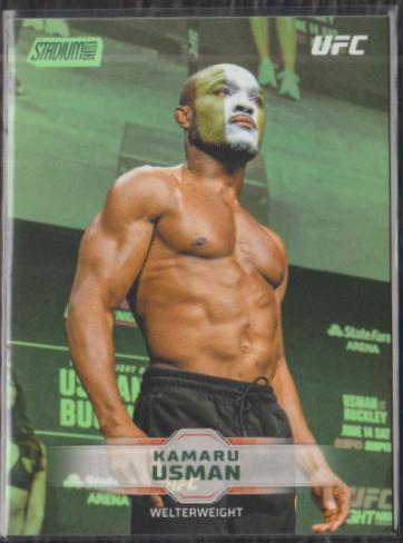 Kamaru Usman 2026 Topps Stadium Club UFC Base #87 Lime Green