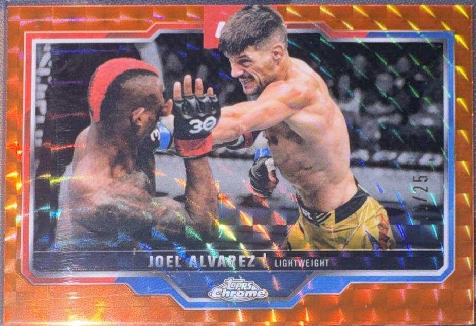 Joel Alvarez 2025 Topps Chrome UFC Base #65 Orange Geometric Refractor