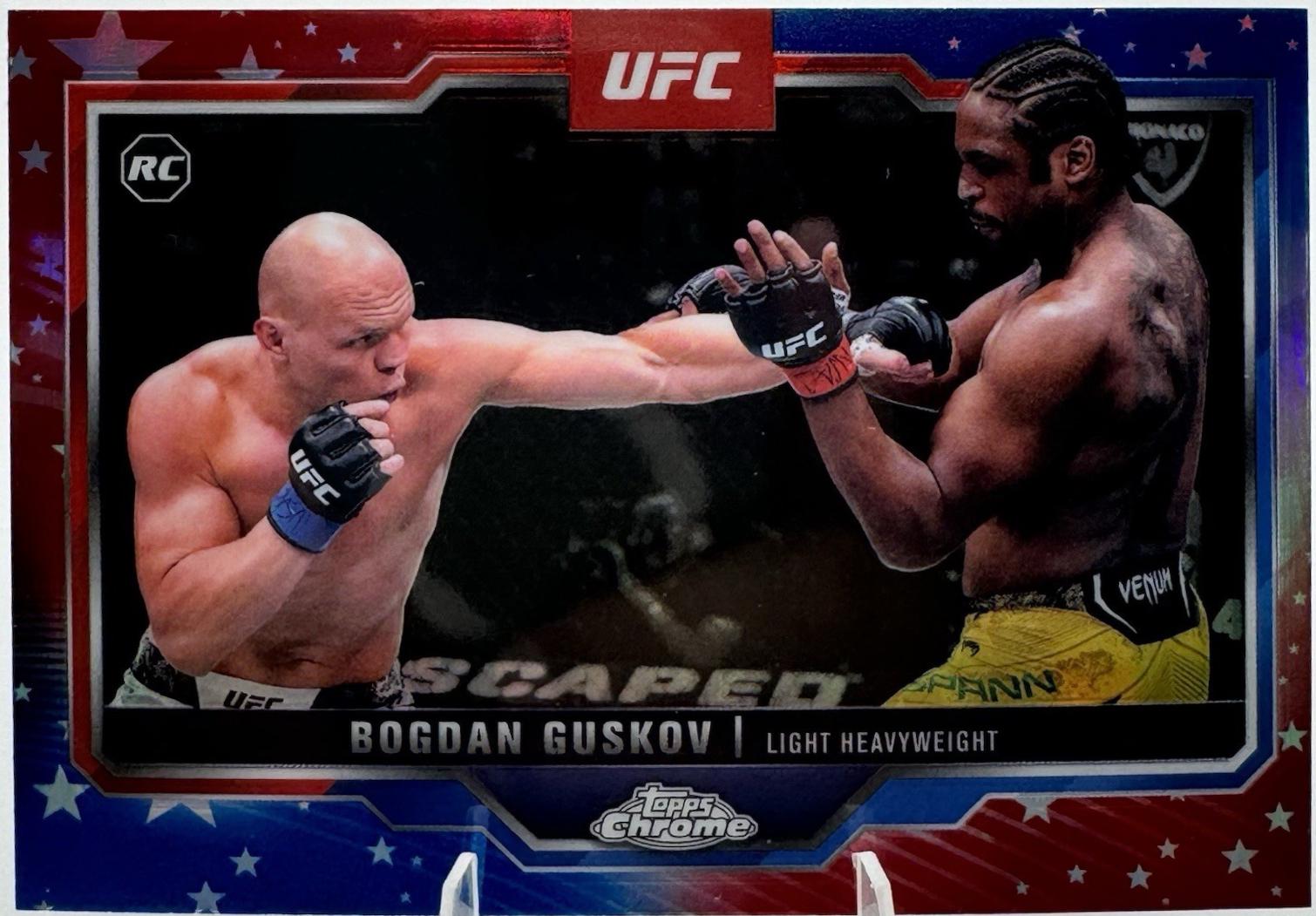 Bogdan Guskov 2025 Topps Chrome UFC Base #115 Red White Blue Refractor