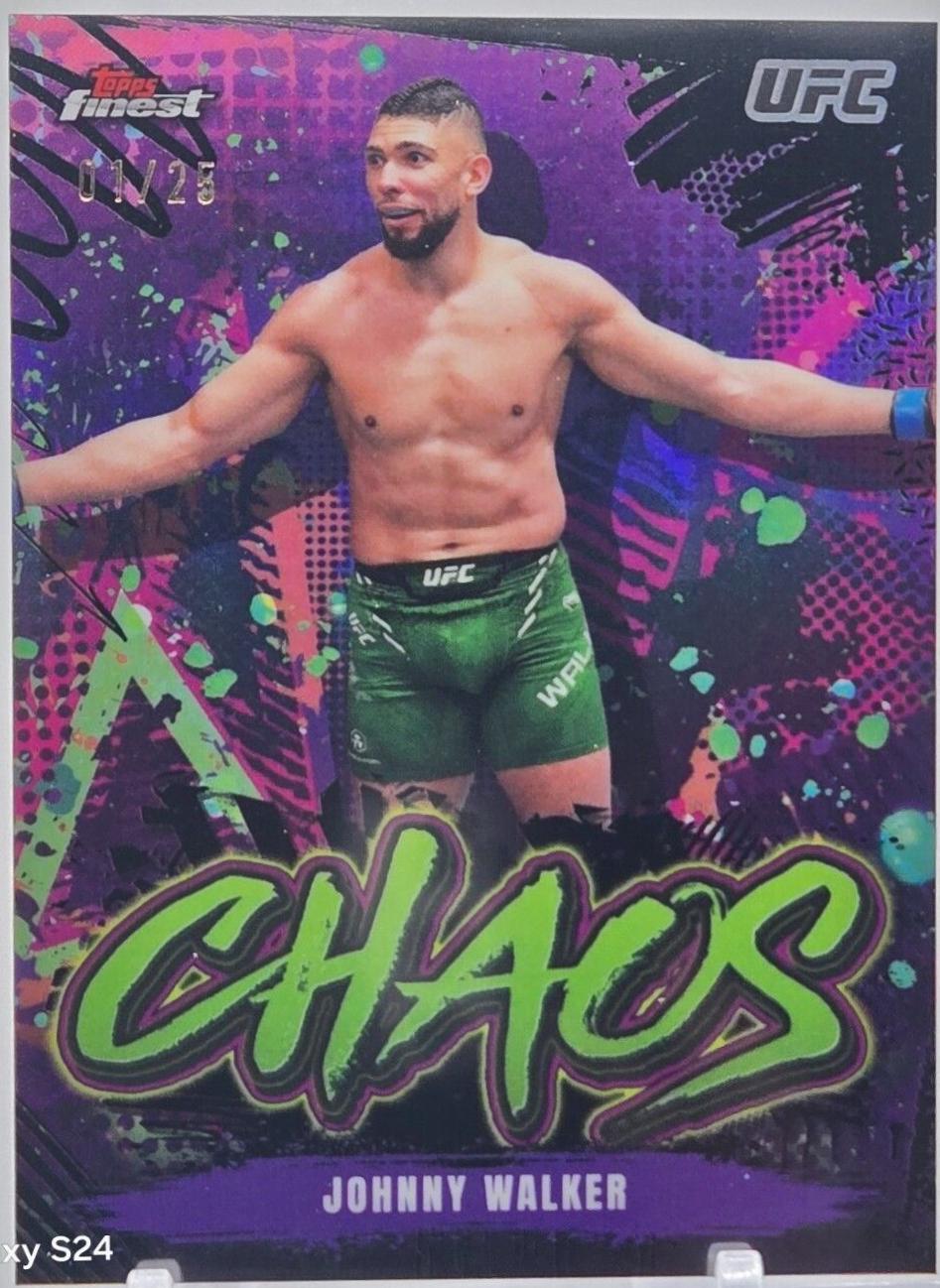 Johnny Walker 2024 Topps Finest UFC Chaos #CHA-23 Black Refractor