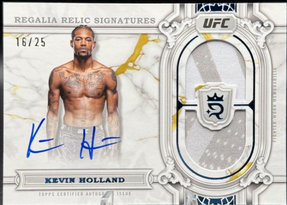Kevin Holland 2024 Topps Royalty UFC Regalia Relic Signatures #RRS-KHD Platinum