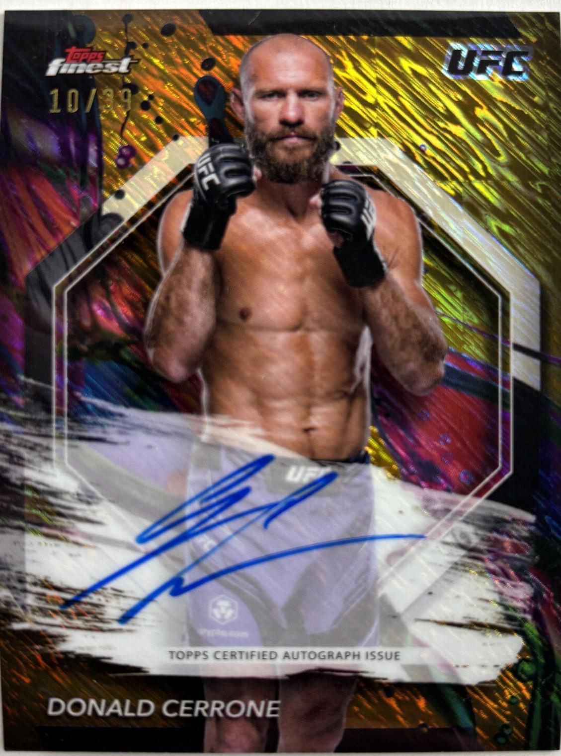 Donald Cerrone 2024 Topps Finest UFC Finest Autographs #FA-DDC Gold Shimmer Refractor