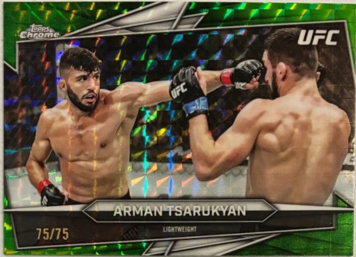 Arman Tsarukyan 2026 Topps Chrome UFC Base #120 Green Geometric Refractor