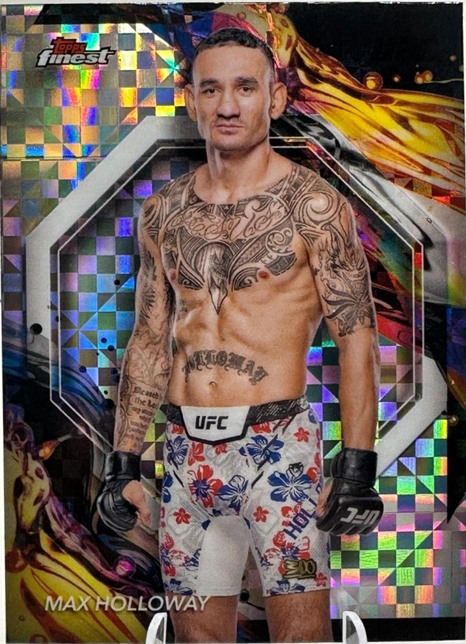 Max Holloway 2024 Topps Finest UFC Base Uncommon #181 Checkerboard Refractor