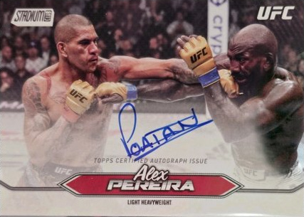 Alex Pereira 2025 Topps Stadium Club UFC Base Autographs #BCA-APP Gold Rainbow