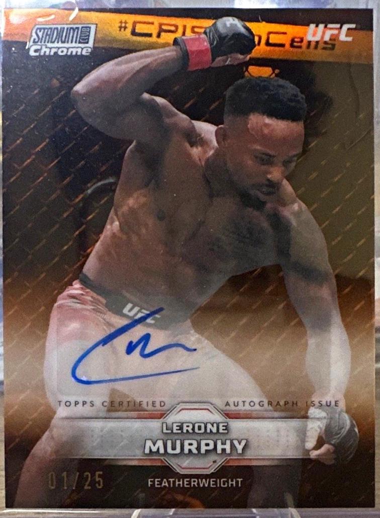 Lerone Murphy 2026 Topps Stadium Club UFC Chrome Autographs #CAV-LMY Orange Refractor