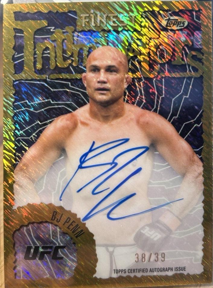 BJ Penn 2024 Topps Finest UFC Intimidators Autographs #IA-BJP Superfractor