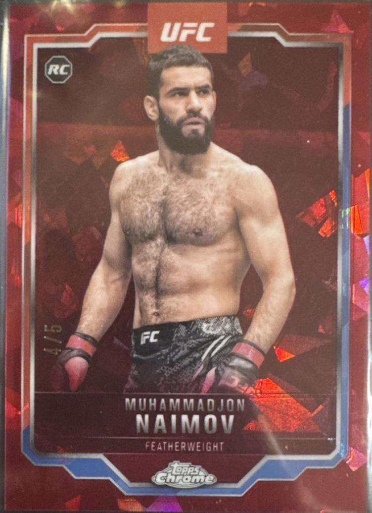 Muhammadjon Naimov 2025 Topps Chrome UFC Base #45 Red Geometric Refractor