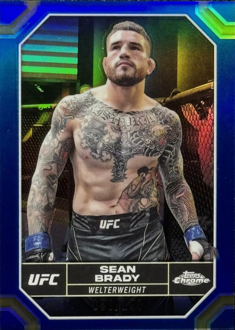 Sean Brady 2024 Topps Chrome UFC Base #172 Blue Refractor