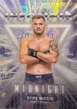 Stipe Miocic 2025 Topps Midnight UFC Insomnia #IN-12 Black Light