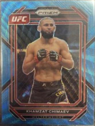 Khamzat Chimaev 2023 Panini Prizm UFC Base #150 Blue Wave