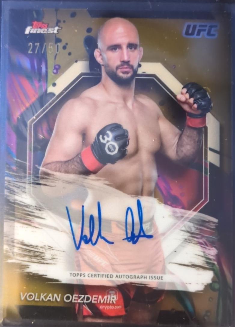 Volkan Oezdemir 2024 Topps Finest UFC Finest Autographs #FA-VOR Gold Refractor