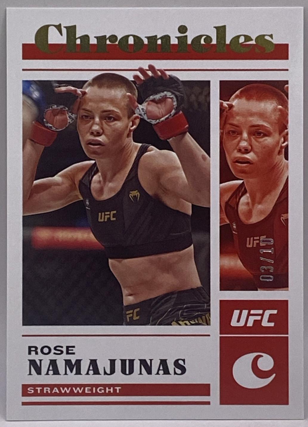 Rose Namajunas 2023 Panini Chronicles UFC Base Chronicles #34 Gold