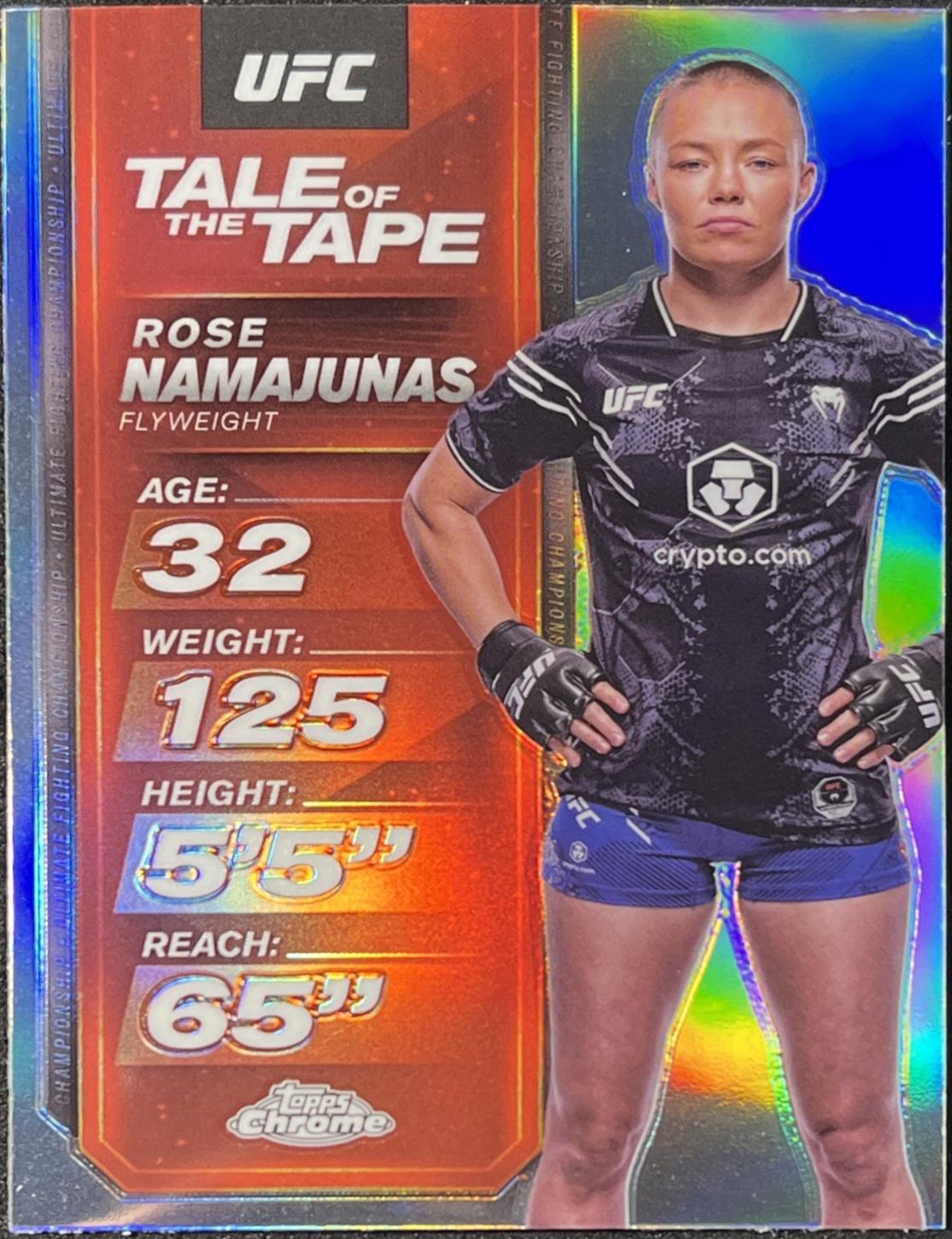 Rose Namajunas 2025 Topps Chrome UFC Tale of the Tape #TTT-14 Refractor