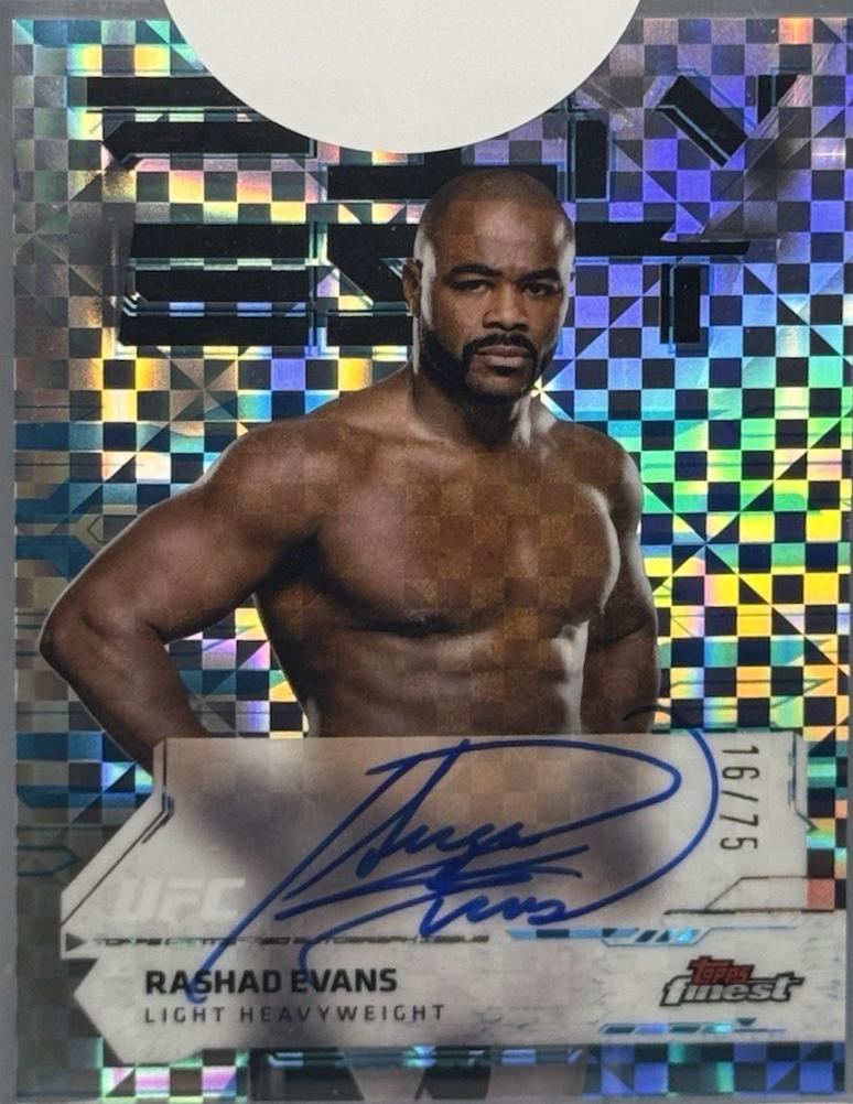 Rashad Evans 2025 Topps Finest UFC Finest Autographs #FA-RE Blue Checkerboard Refractor