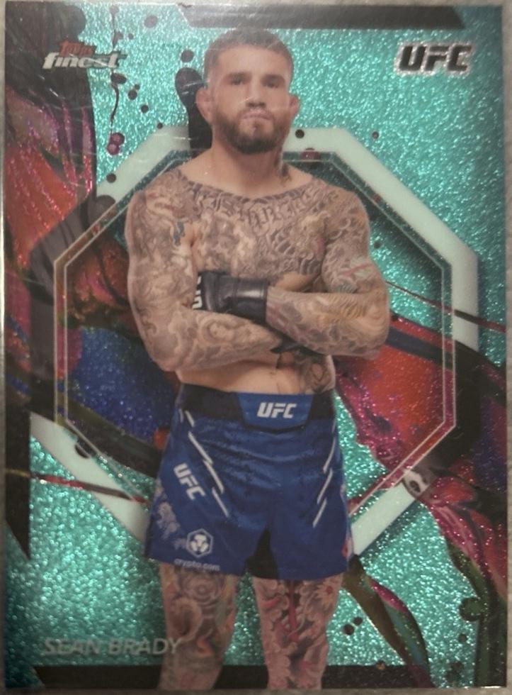 Sean Brady 2024 Topps Finest UFC Base Rare #208 Aqua Glitter Refractor