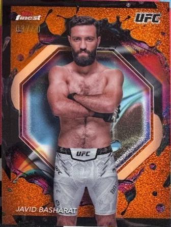 Javid Basharat 2024 Topps Finest UFC Base Rare #254 Tangerine Glitter Refractor