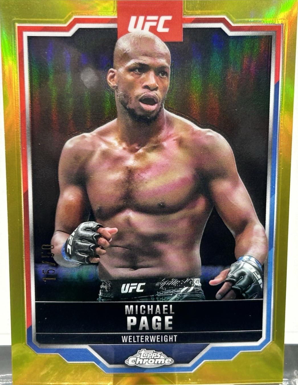 Michael Page 2025 Topps Chrome UFC Base #167 Gold Refractor