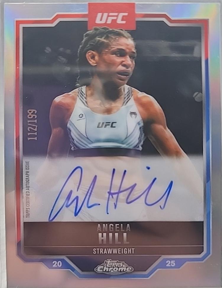 Angela Hill 2025 Topps Chrome UFC Chrome Veteran Autographs #CVA-AH Refractor