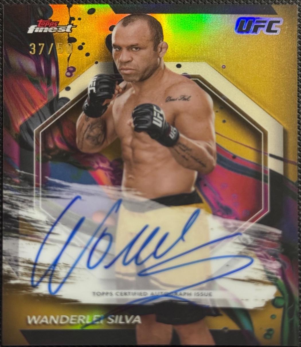 Wanderlei Silva 2024 Topps Finest UFC Finest Autographs #FA-WIS Gold Refractor