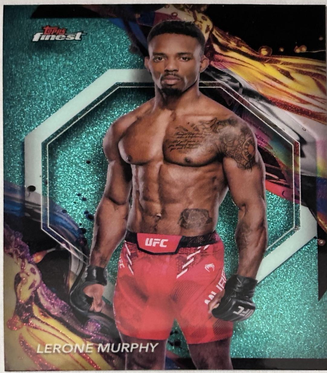 Lerone Murphy 2024 Topps Finest UFC Base Uncommon #121 Aqua Glitter Refractor