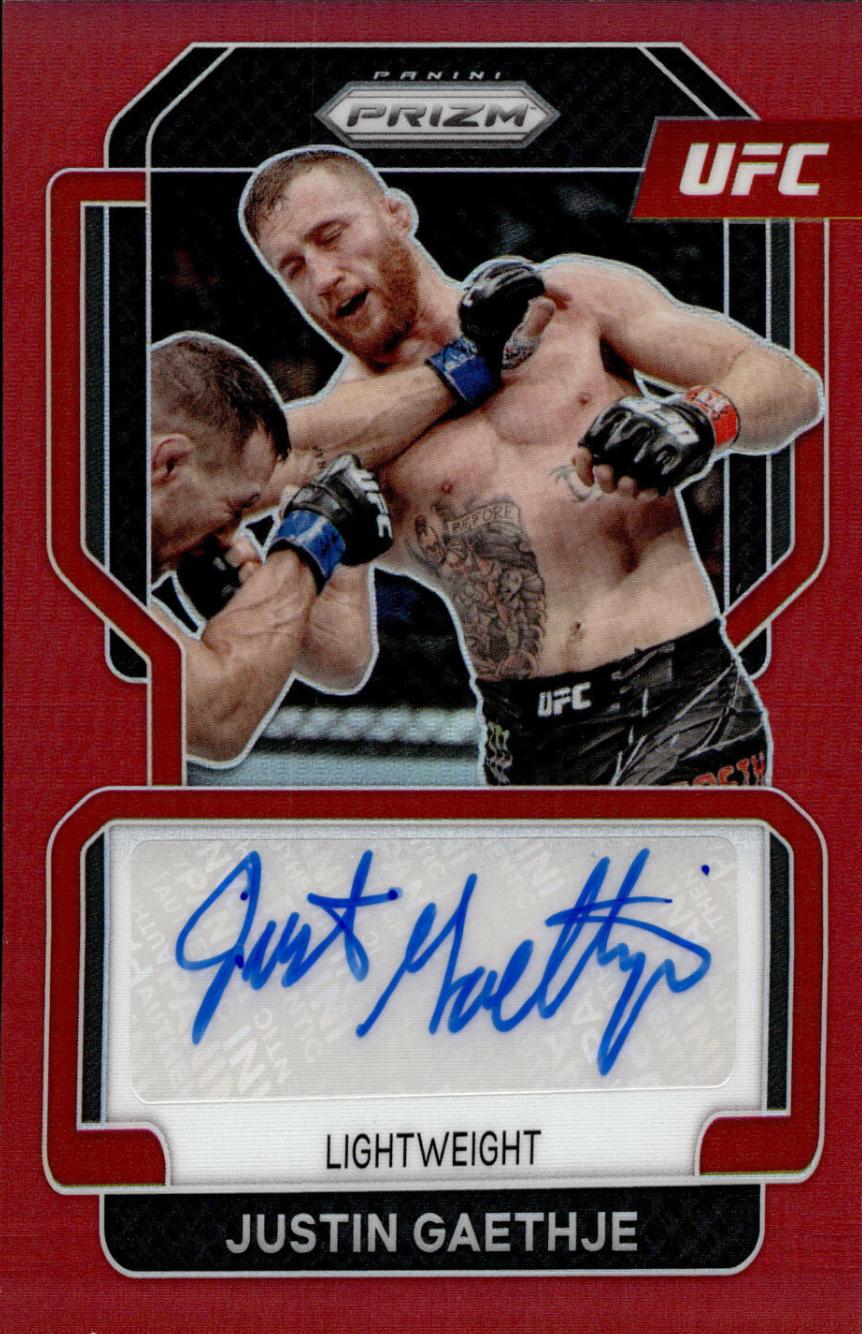 Justin Gaethje 2022 Panini Prizm UFC Signatures #60 Red