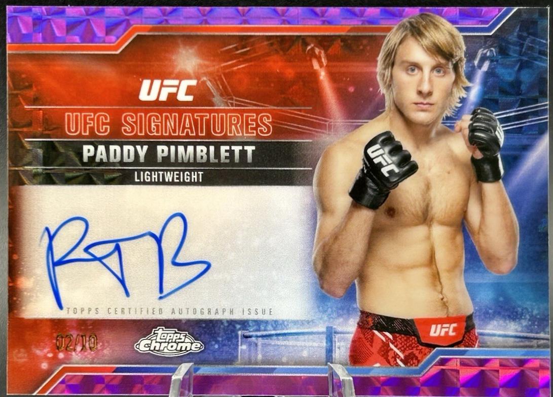Paddy Pimblett 2025 Topps Chrome UFC UFC Signatures #SIG-PP Geometric Purple Refractor