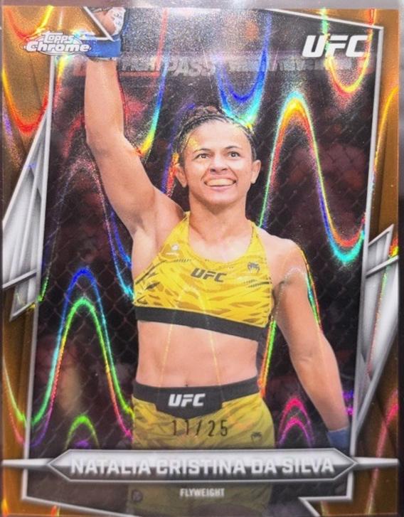 Natalia Silva 2026 Topps Chrome UFC Base #188 Orange Ray Wave Refractor