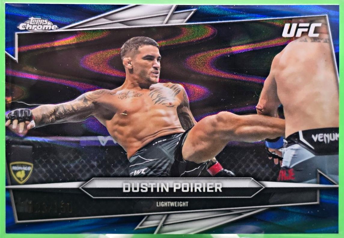 Dustin Poirier 2026 Topps Chrome UFC Base #78 Blue Ray Wave Refractor