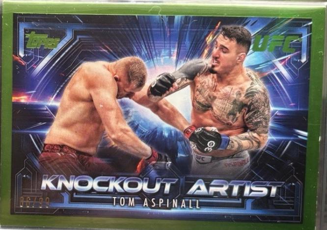Tom Aspinall 2025 Topps Knockout UFC Knockout Artists #KA-6 Lime Green